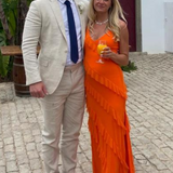 Runaway the Label Beloved Orange Ruffle Maxi Dress
