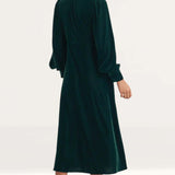 Nobody's Child Green Velvet Balloon Sleeve Tasha Midi Dress