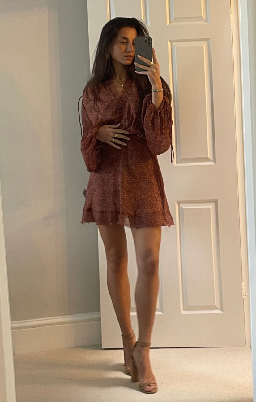 Rent Topshop Frill Neck Mini Tea Dress With Raw Seams In Animal Print |  Hirestreet