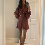 Topshop Frill Neck Mini Tea Dress With Raw Seams In Animal Print