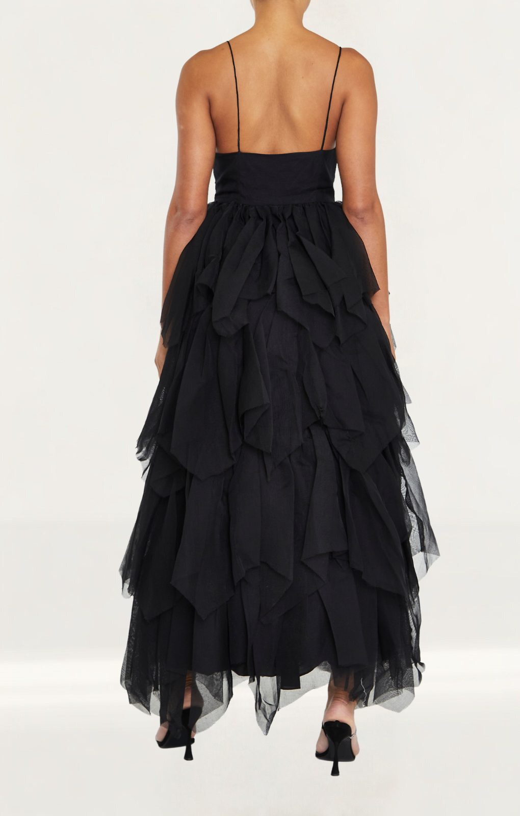 True Decadence Sadie Black Layered Tulle Maxi Dress