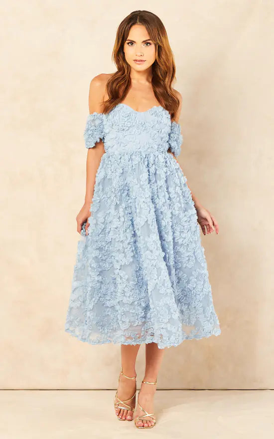 True Decadence Amelia Blue Bustier Midi Dress