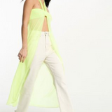 Annorlunda Halter Neck Open Front Longline Top In Yellow – tops by Annorlunda, available to rent from Hirestreet