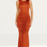 Dress The Population Violetta Maxi Dress in Burnt Orange