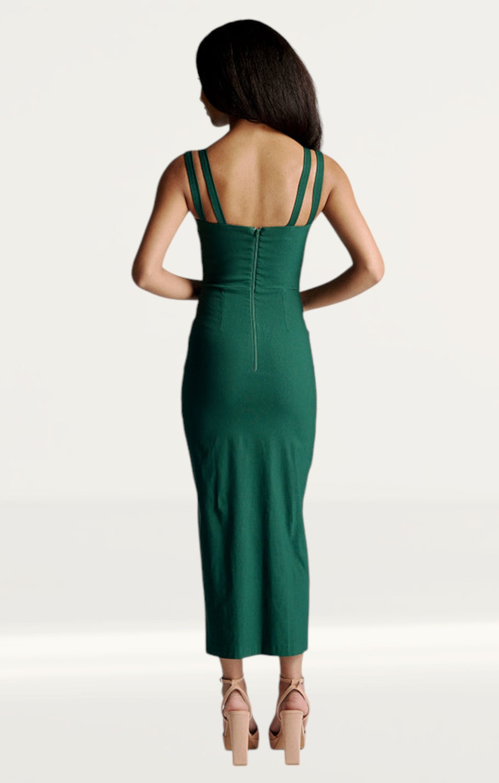 Vesper Violet Forest Green Midaxi Dress