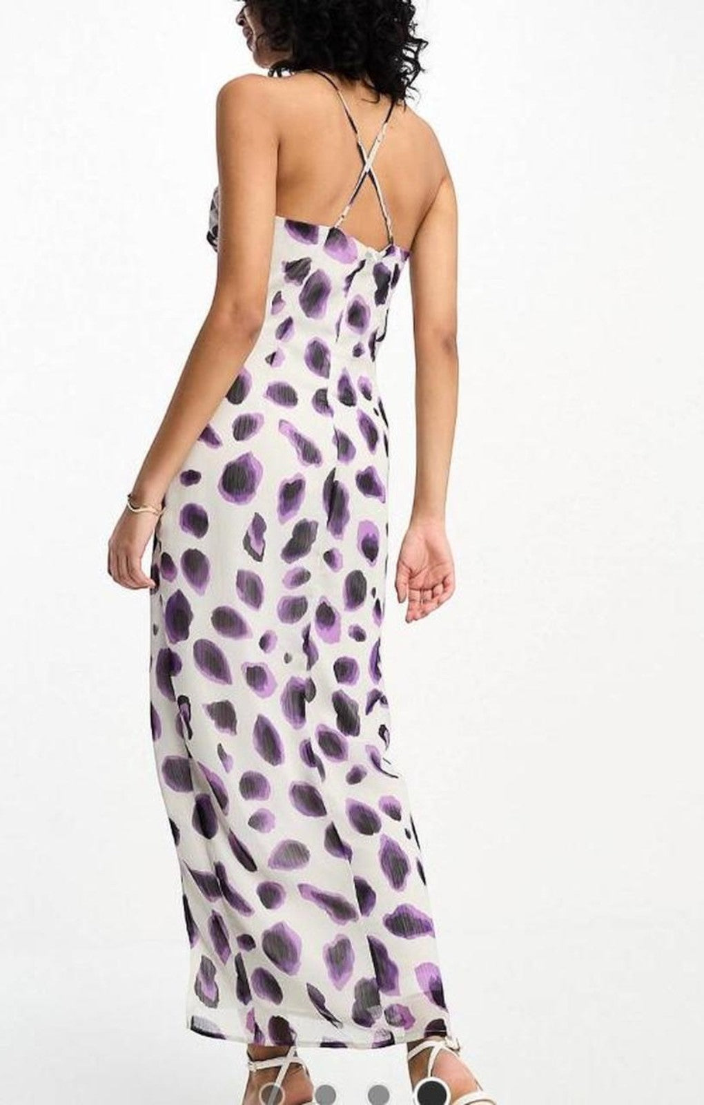 Vila Cami Maxi Dress In Blurred Purple Spot Print – dresses by Vila, available to rent from Hirestreet