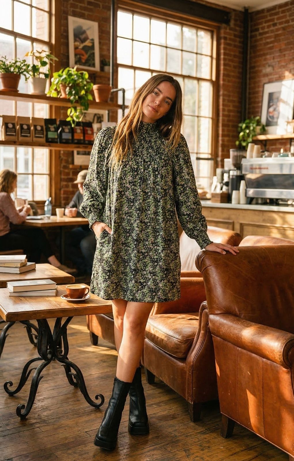 Rent Whistles Shirred Smock Dress In Green And Pink Smudge | Hirestreet Rent Whistles Shirred Smock Dress In Green And Pink Smudge | Hirestreet