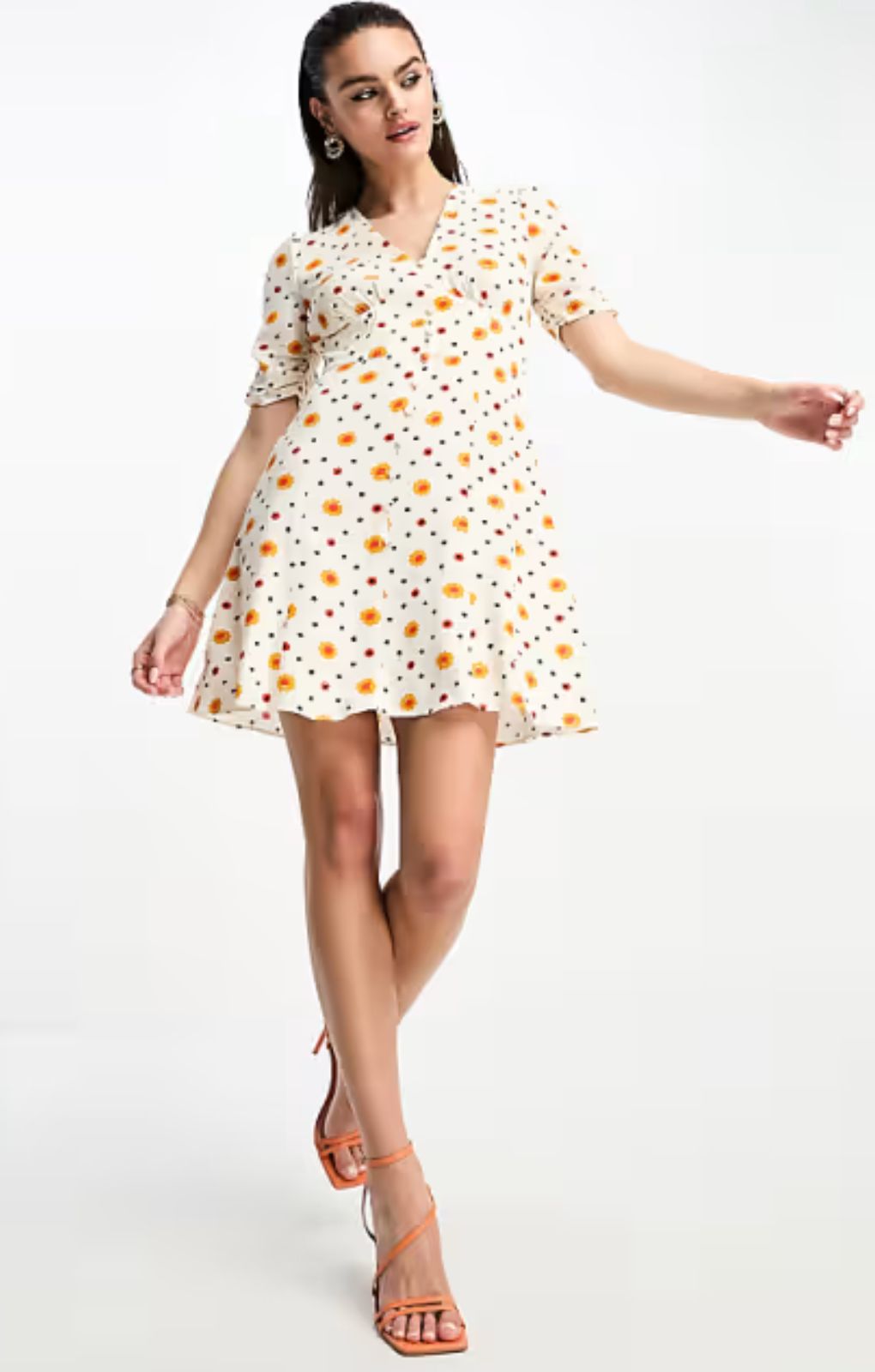 Whistles Short Sleeve Mini Dress In Flower Diamond – dresses by Whistles, available to rent from Hirestreet