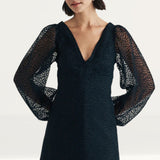 Nobody's Child Black Leopard Print Ballon Sleeve Zendaya Mini Dress