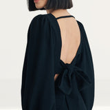 Nobody's Child Black Balloon Sleeve Zola Midi Dress