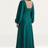 Nobody's Child Emerald Green Balloon Sleeve Zora Midi Dress