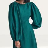 Nobody's Child Emerald Green Balloon Sleeve Zora Midi Dress