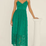 Oasis Green Strappy Lace Midaxi Dress