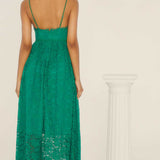 Oasis Green Strappy Lace Midaxi Dress