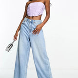 Afrm Ashton Pin-Up Lace Up Corset In Purple – tops by AFRM, available to rent from Hirestreet