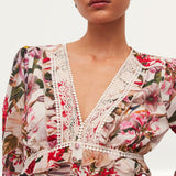 AllSaints Zora Leondra V-Neck Ruffled Mini Dress