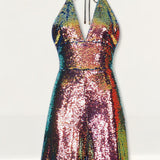 Amy Lynn Mercury Sequin Playsuit