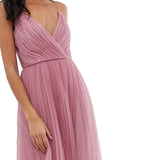 Asos Design Rose Cami Pleated Tulle Maxi Dress