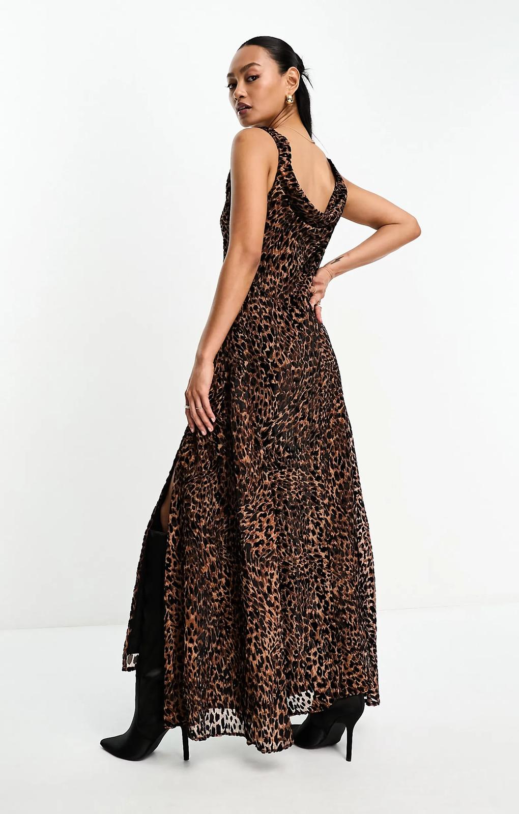 Asos Design Devore Midi Slip Dress In Animal Print – dresses by ASOS DESIGN, available to rent from Hirestreet