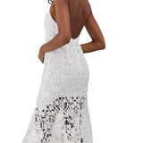 ASOS DESIGN High Neck Midi Dress in Guipure Lace