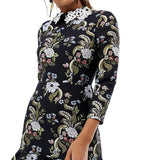 ASOS DESIGN Square Neck Midi Dress with Lace Collar