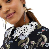ASOS DESIGN Square Neck Midi Dress with Lace Collar