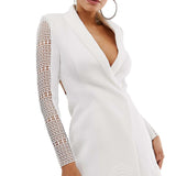 ASOS DESIGN Lace Insert Cut-Out Tux Blazer Dress