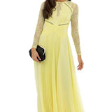 ASOS DESIGN Long Sleeve Lace Pleat Dress
