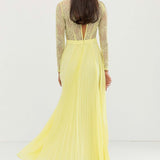 ASOS DESIGN Long Sleeve Lace Pleat Dress