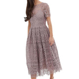 ASOS DESIGN Petite Lace Midi Dress with Open Back