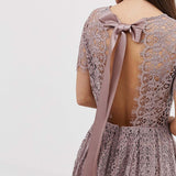ASOS DESIGN Petite Lace Midi Dress with Open Back