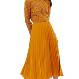 ASOS DESIGN Petite Long Sleeve Lace Bodice Dress