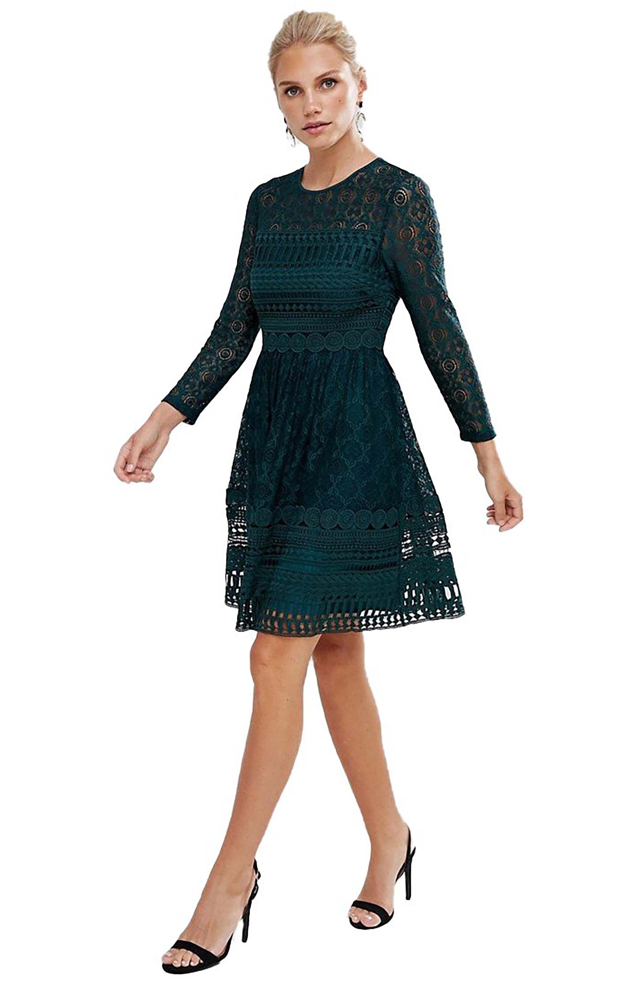 Rent ASOS DESIGN Premium Lace Mini Skater Dress