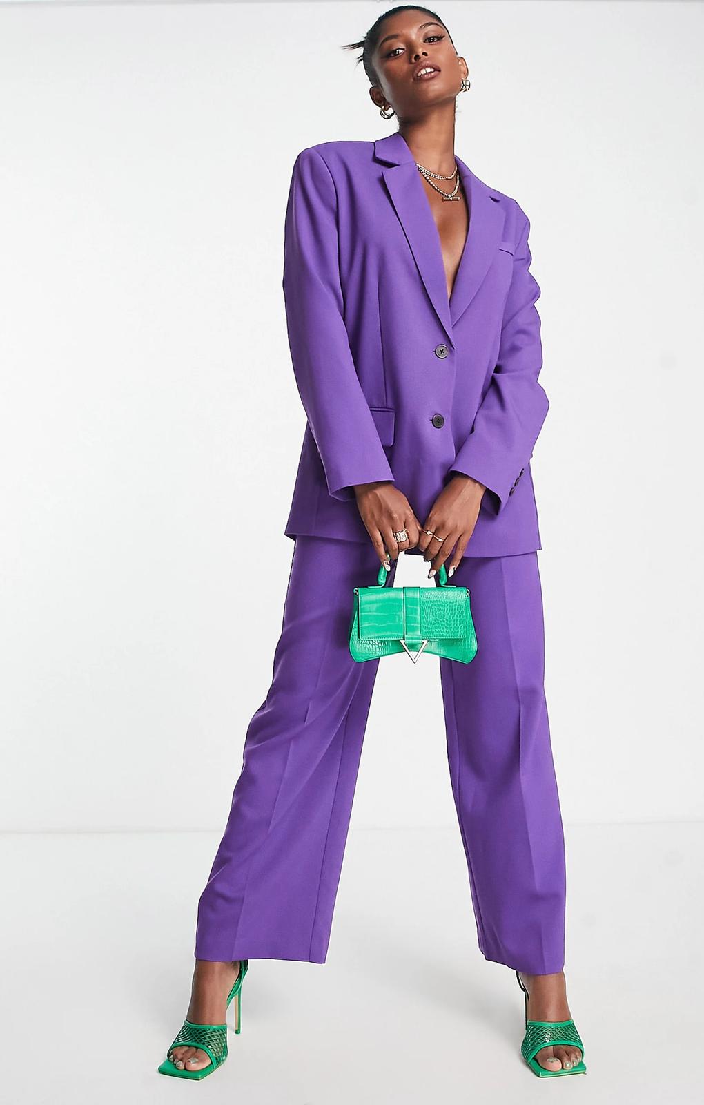 Asos Design Relaxed Suit Trousers In Purple – trousers by ASOS DESIGN, available to rent from Hirestreet