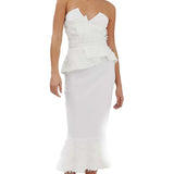 ASOS DESIGN Tall Premium Faux Feather Detail Dress
