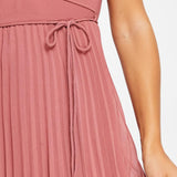 Asos Design Twist Front Pleated Cami Midi Dress With Belt In Rose Pink – dresses by ASOS DESIGN, available to rent from Hirestreet
