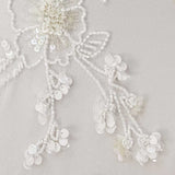 Asos Edition Lisa Drape Sleeve Plunge Dress With Floral Embellishment In Ivory