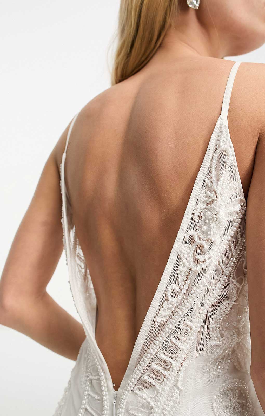 Asos Edition Neve Placement Embroidered And Beaded Cami Dress In Ivory