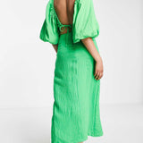 Asos Edition Textured Blouson Crop Top And Drape Skirt Co-Ord