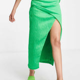 Asos Edition Textured Blouson Crop Top And Drape Skirt Co-Ord