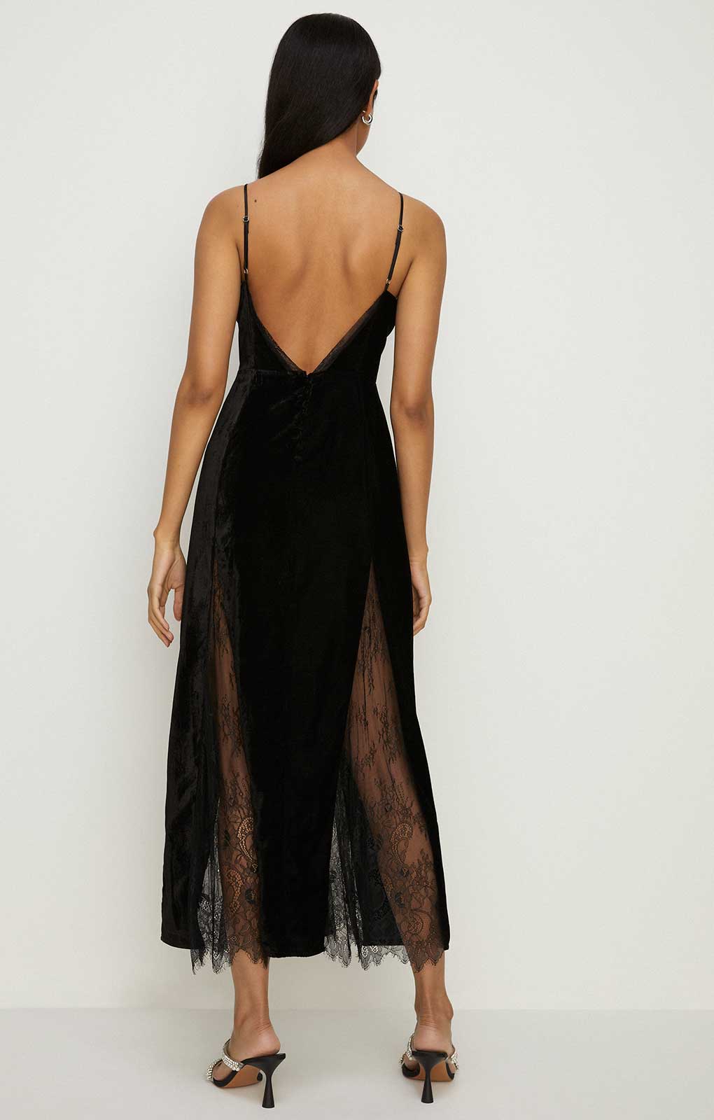 Oasis Velvet Lace Mix Strappy Maxi Dress