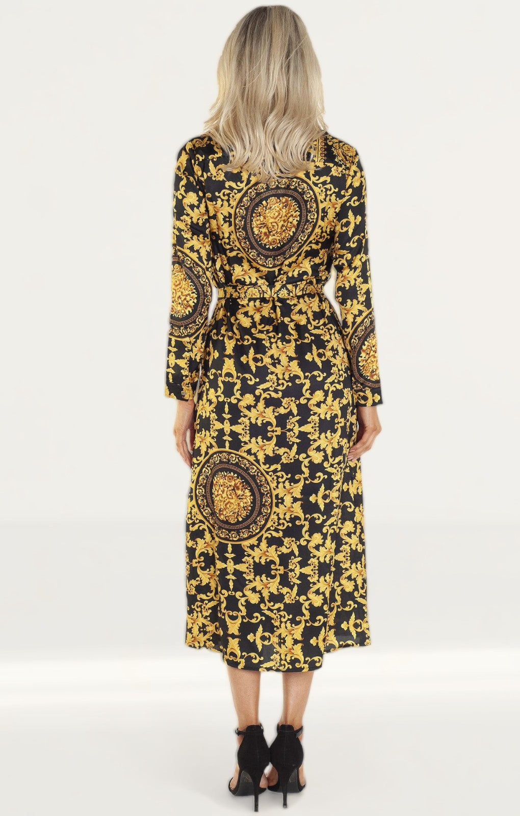 Bardot Bailey Gold Scarf Shirt Dress