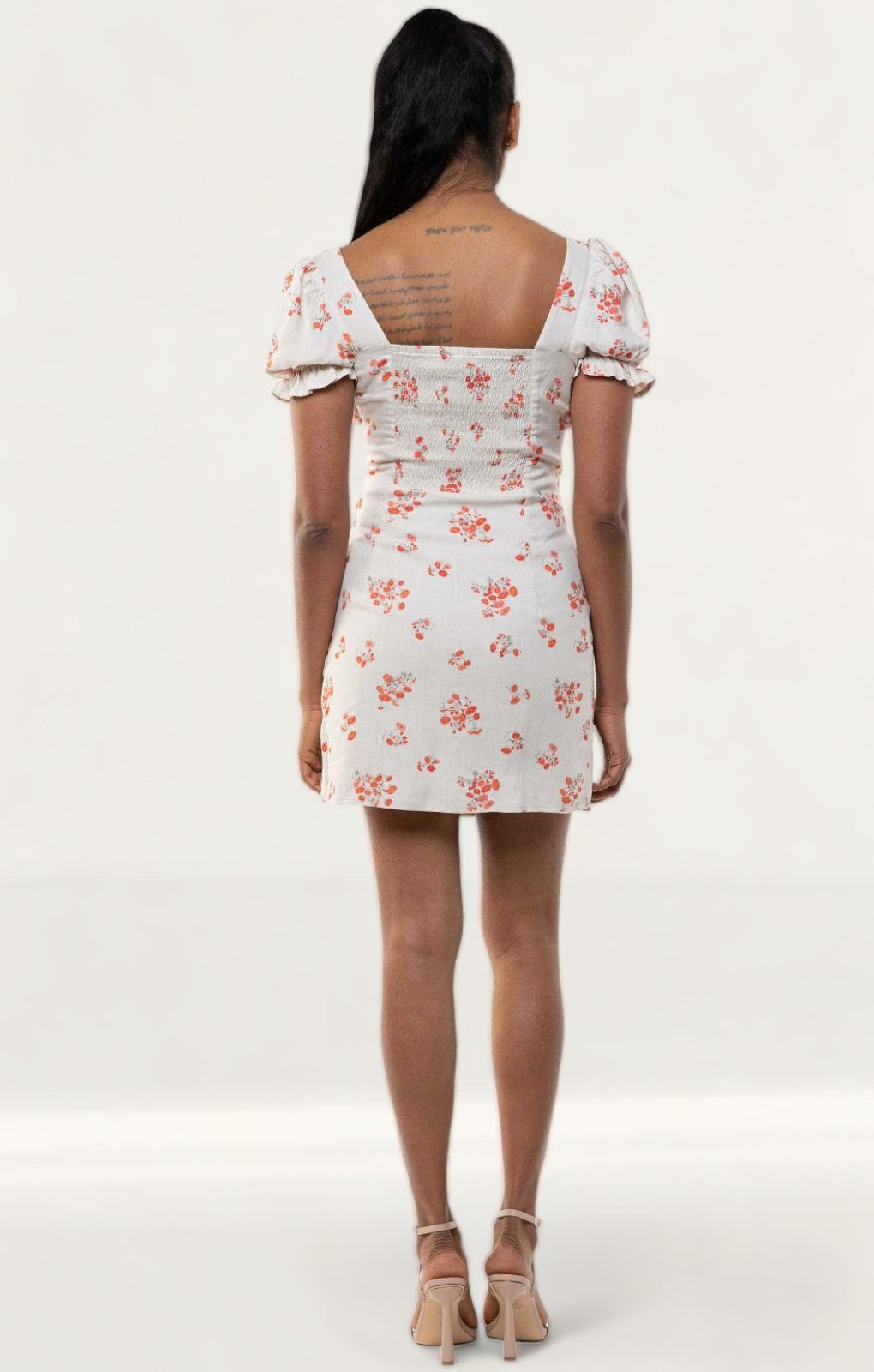 Bardot Beige Floral Lucinta Mini Dress