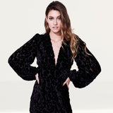 Bardot Black Leo Burnout Mini Dress