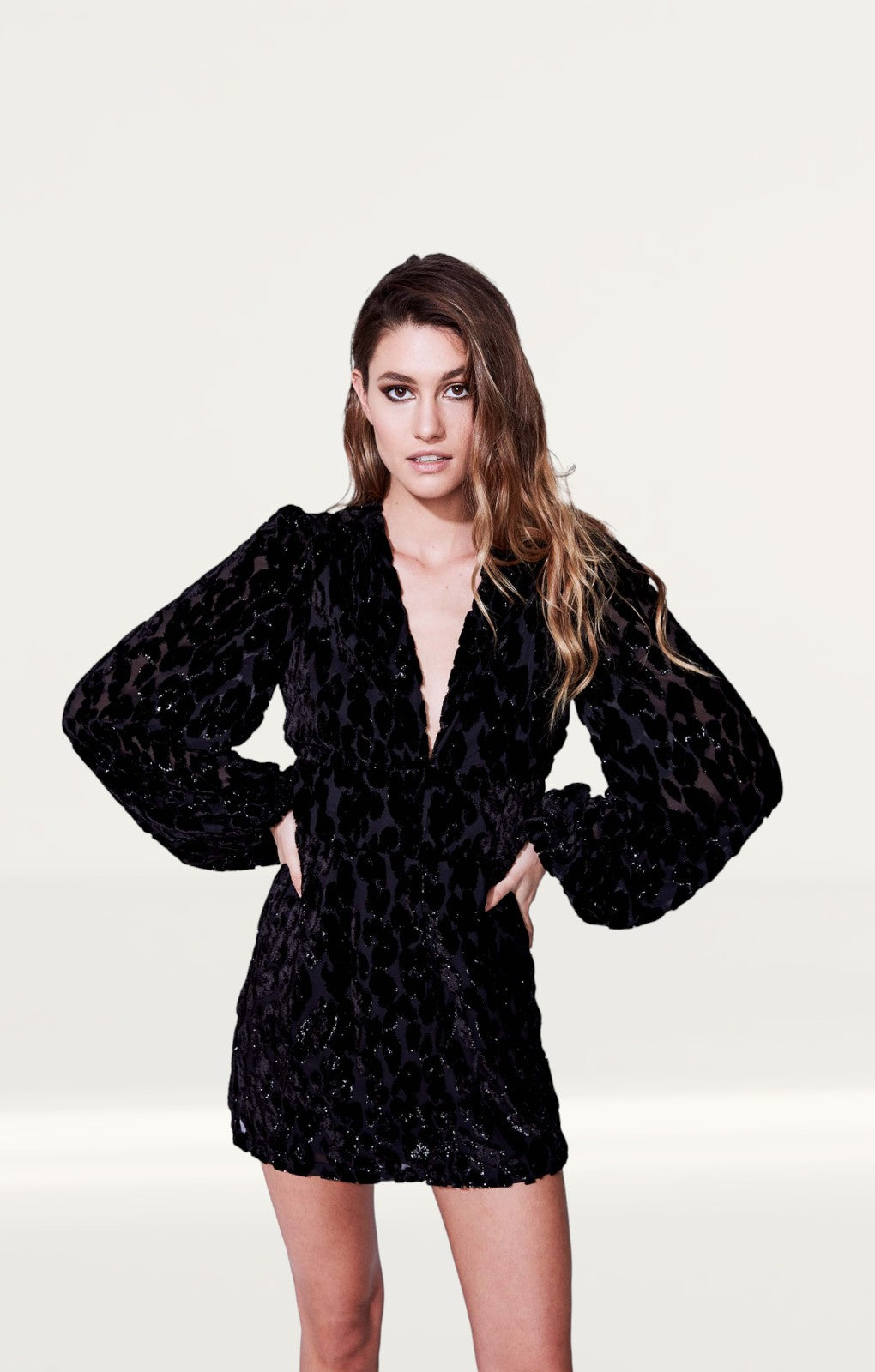 Bardot Black Leo Burnout Mini Dress