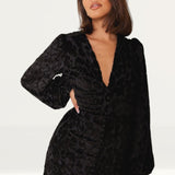 Bardot Black Leo Burnout Mini Dress