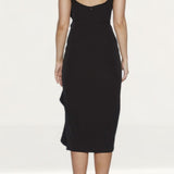 Bardot Black Midi Ruffle Dress