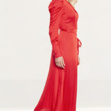 Bardot Fire Red Alivia Wrap Dress