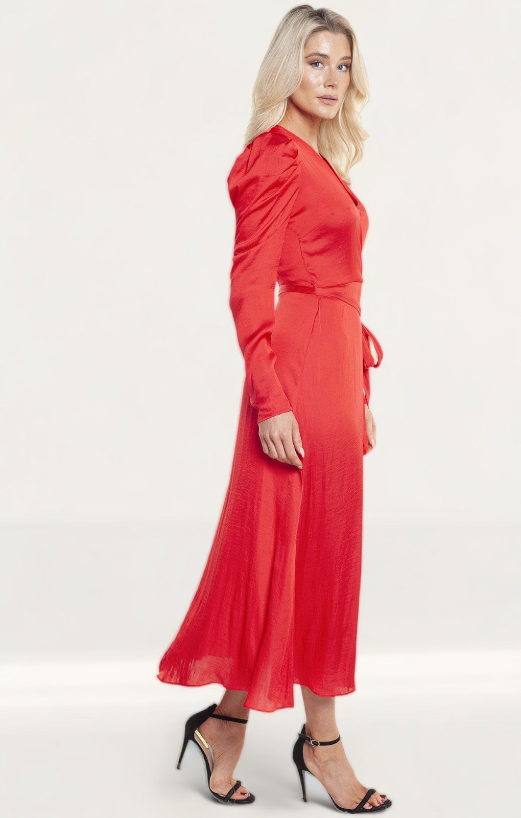 Bardot Fire Red Alivia Wrap Dress