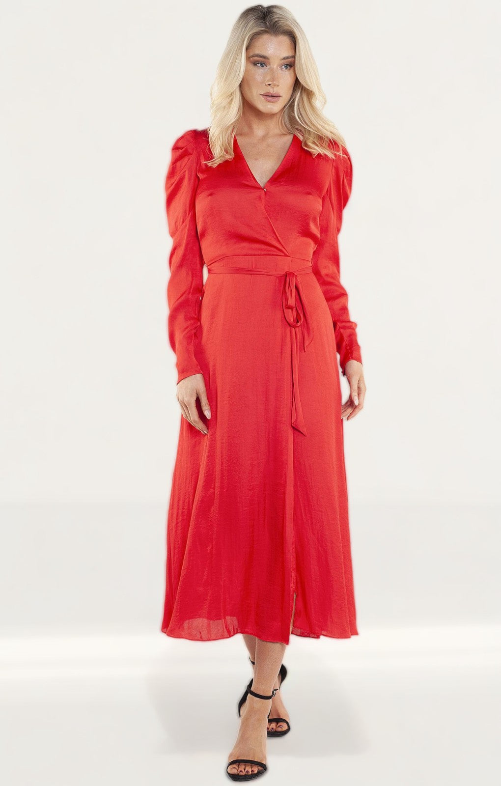 Bardot Fire Red Alivia Wrap Dress